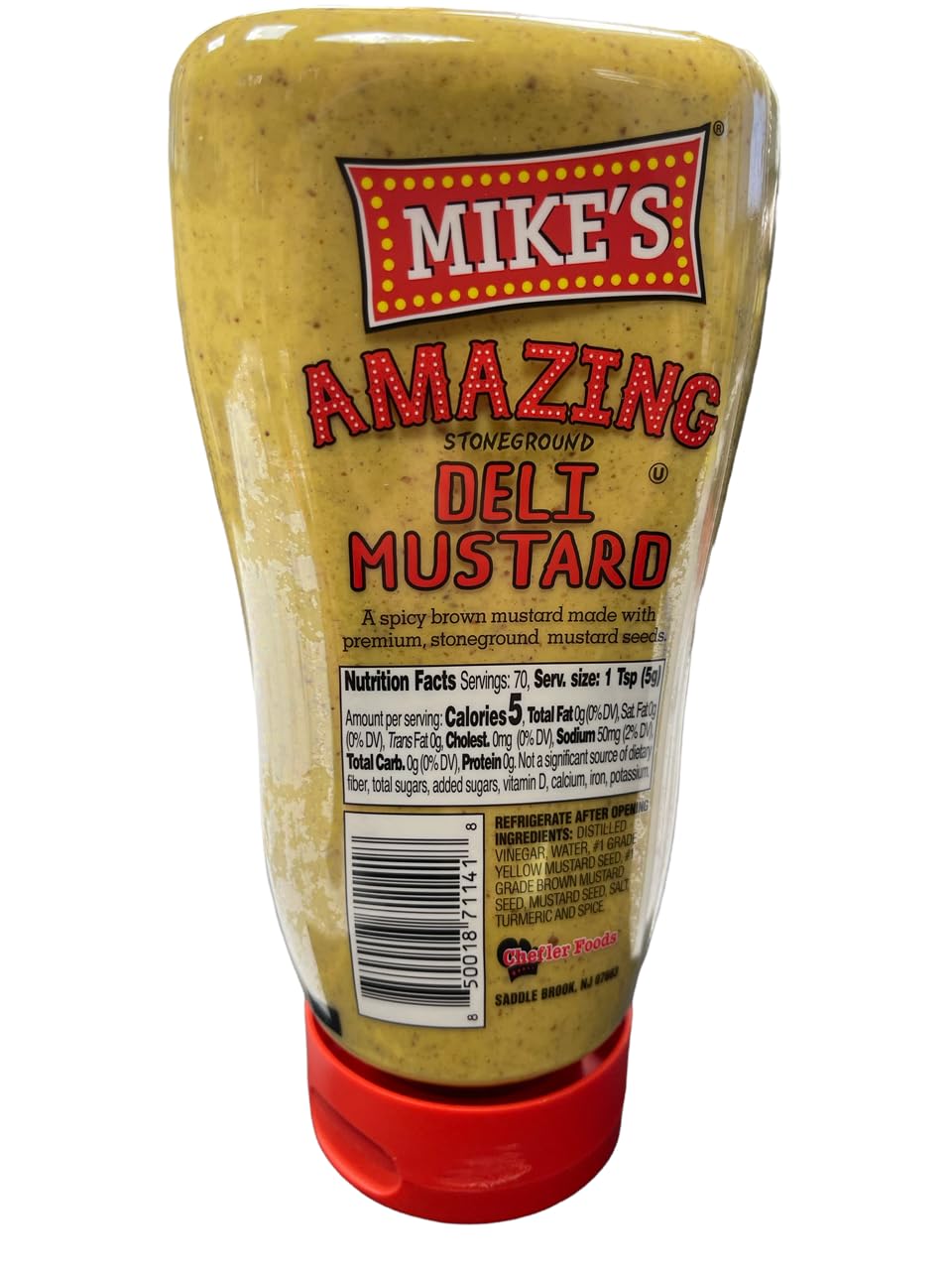 Kitchen scene featuring Mike's Amazing Deli Mustard as a premium pantry staple.