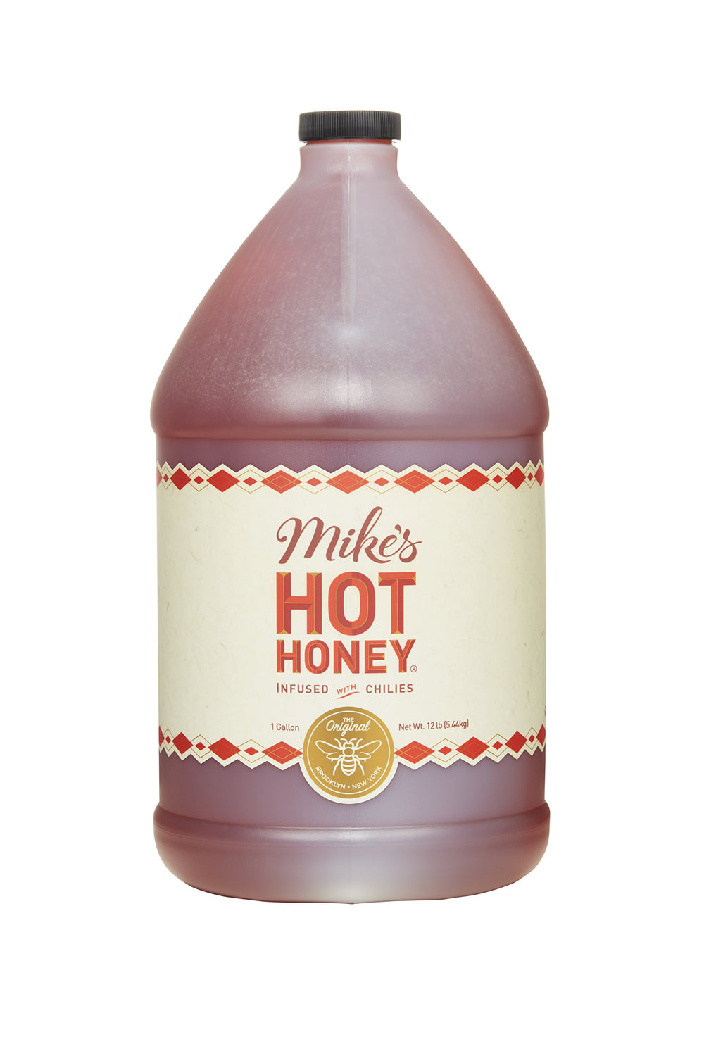 Mike's Hot Honey bottle pouring on pizza to add sweet heat
