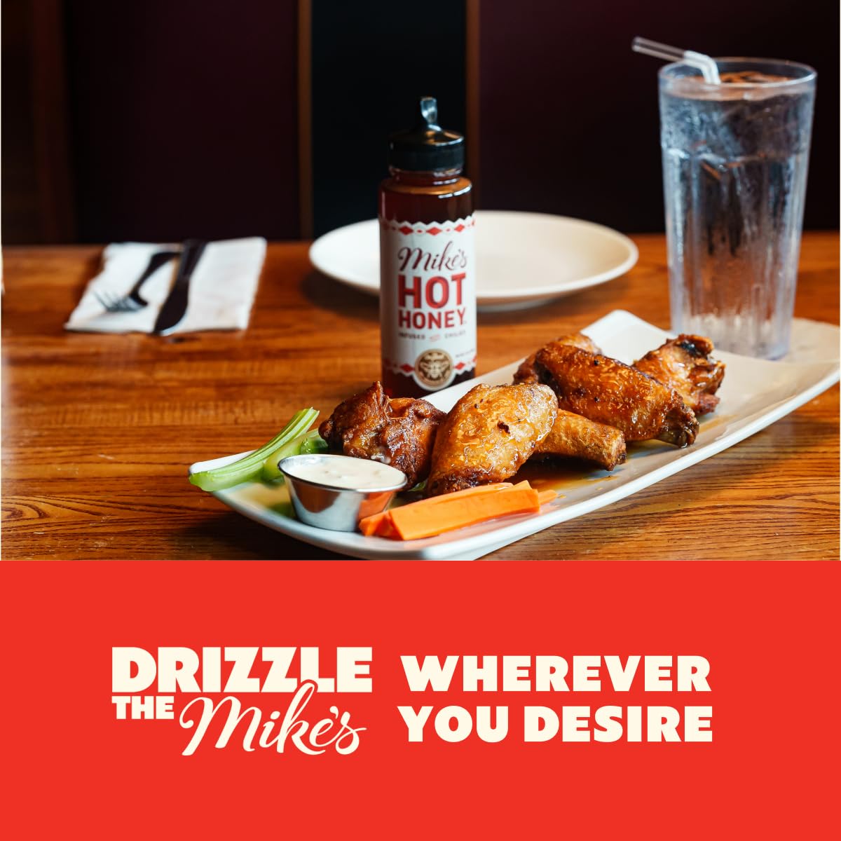Mike's Hot Honey with dressing or marinade for brightness