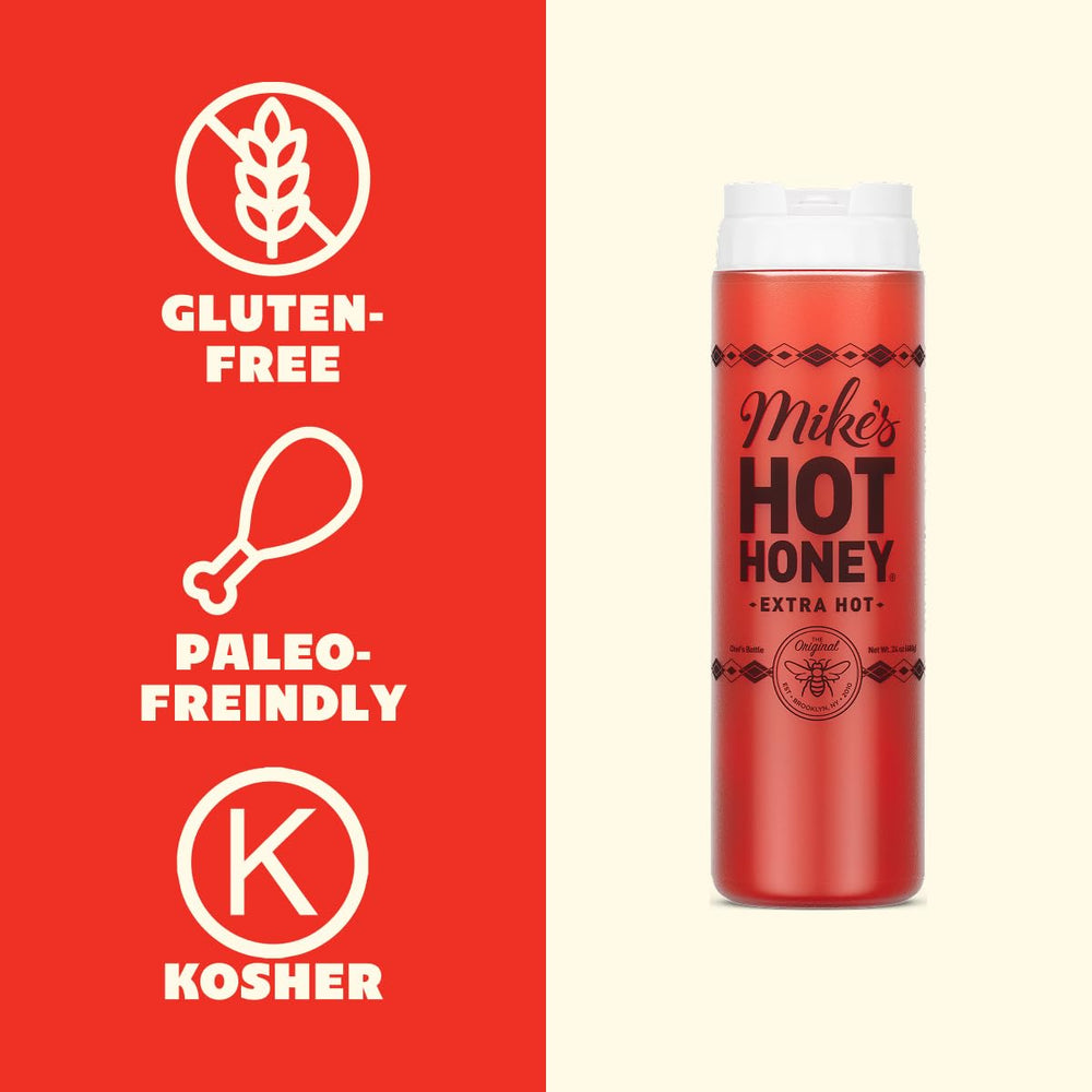 Chili peppers beside honey indicate bold, balanced heat for flavor boosts.