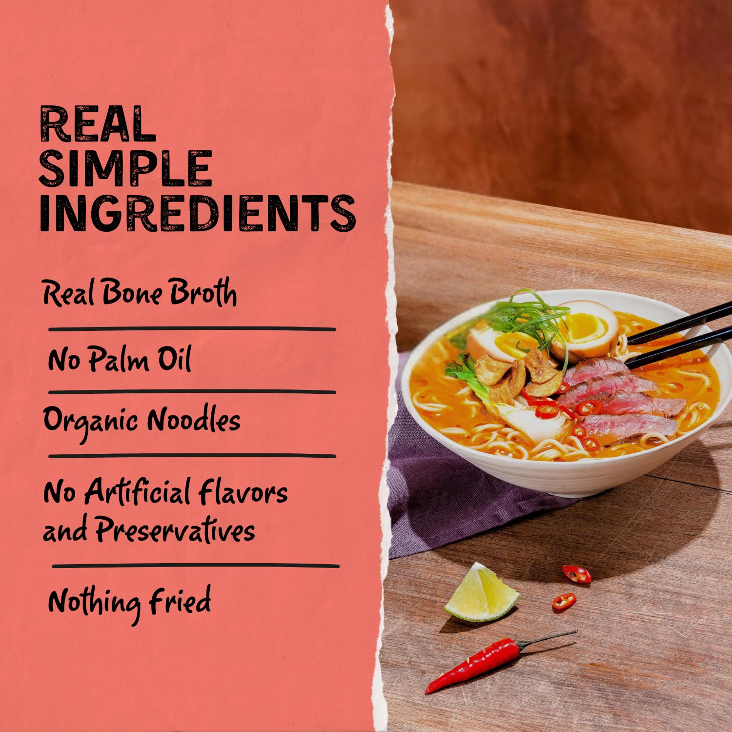 Mike's Mighty Good gourmet ramen serving ideas with toppings and garnishes.