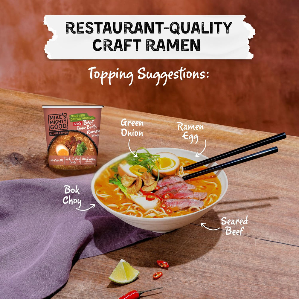Mike's Mighty Good ramen without artificial flavors for authentic taste.