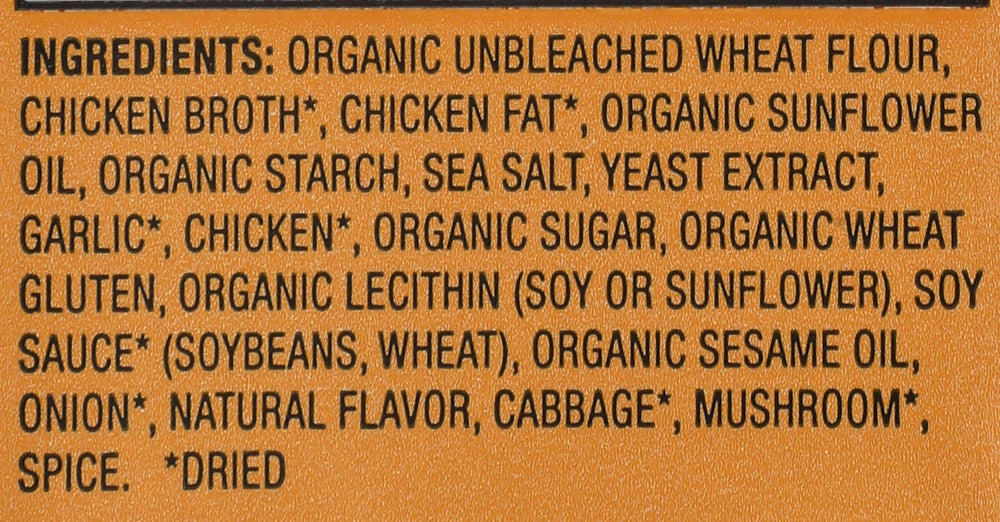 Mike's Mighty Good Organic Fried Garlic Chicken Ramen packshot highlighting American-made noodles for quick dinners