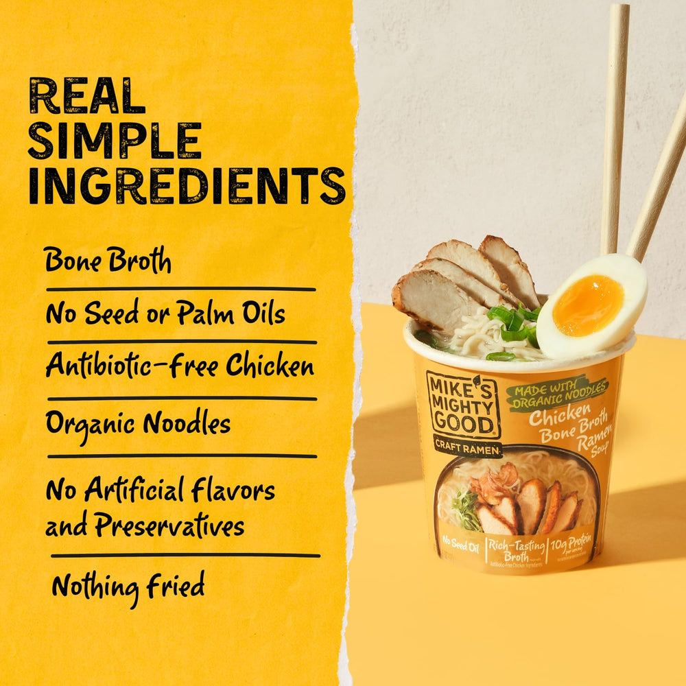 Mike's Mighty Good six-pack cups offer quick, convenient meals.
