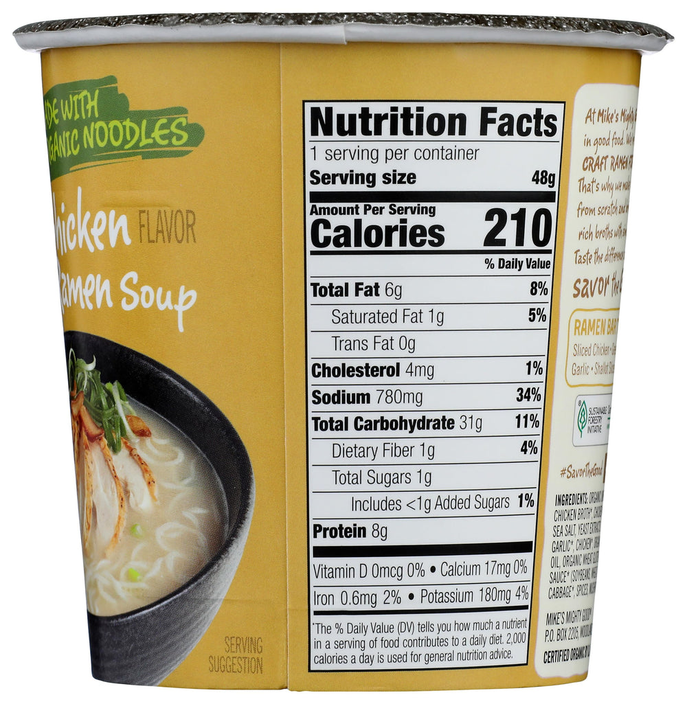 Mike's Mighty Good ramen cup chicken ready-to-eat snapshot for busy days
