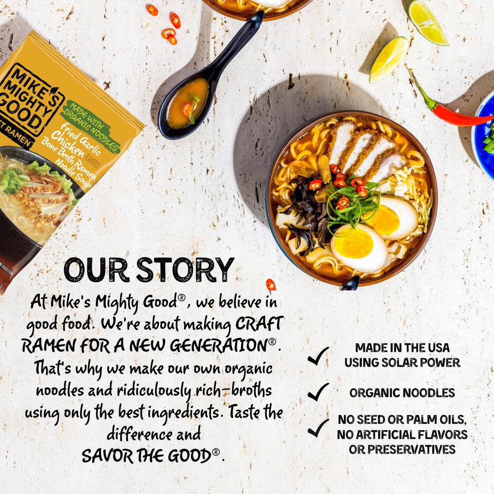 Mike's Mighty Good ready-to-serve ramen bowls—flavorful, quick weeknight dinners.