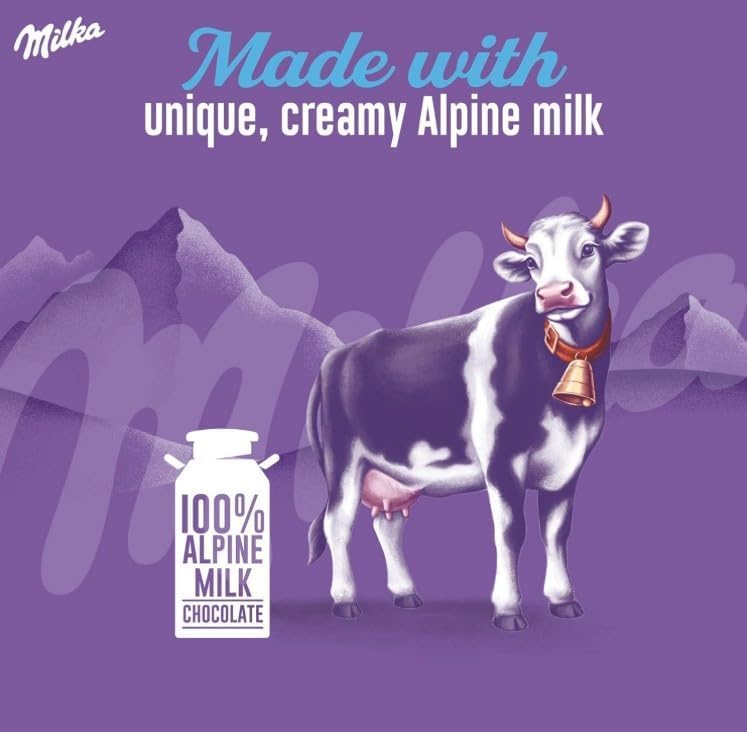 Milka Alpine Milk Chocolate made in Germany, quality craftsmanship and consistent flavor.