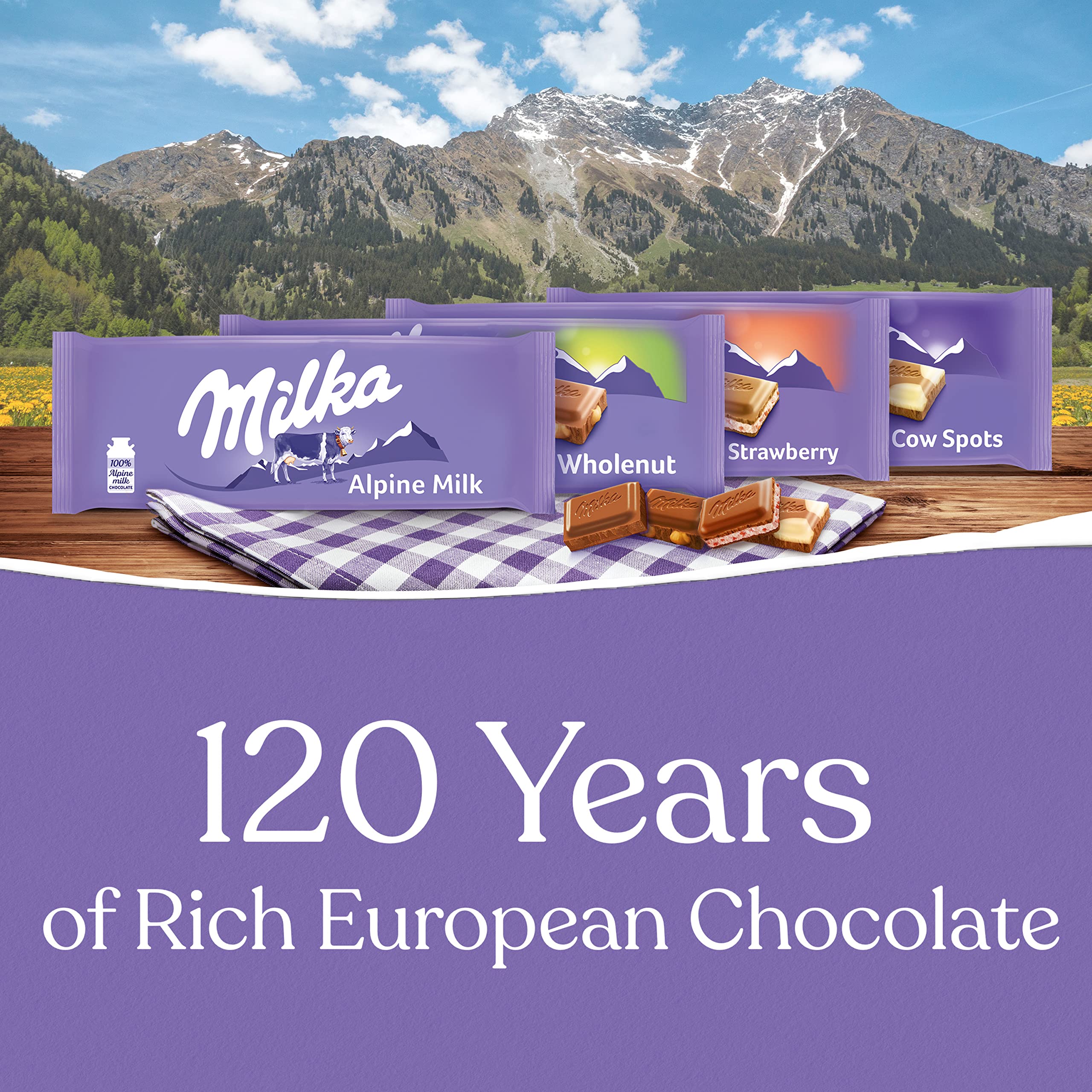 Milka Bulk Pack 10 bars layout, convenient option for gatherings.