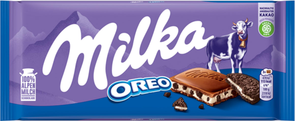 Milka chocolate with Oreo crunch pack offering creamy texture and shareable indulgence