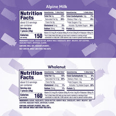 Milka Wholenut Hazelnut Chocolate bars close-up, rich hazelnut flavor for snacking.