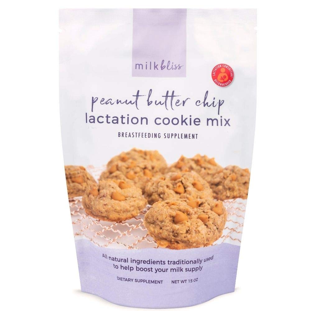 MilkBliss lactation cookies mix front-pack showing natural ingredients for breastfeeding support
