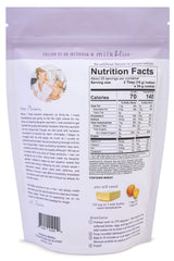MilkBliss oat-based cookie mix ingredients showing wholesome oats and flaxseed.