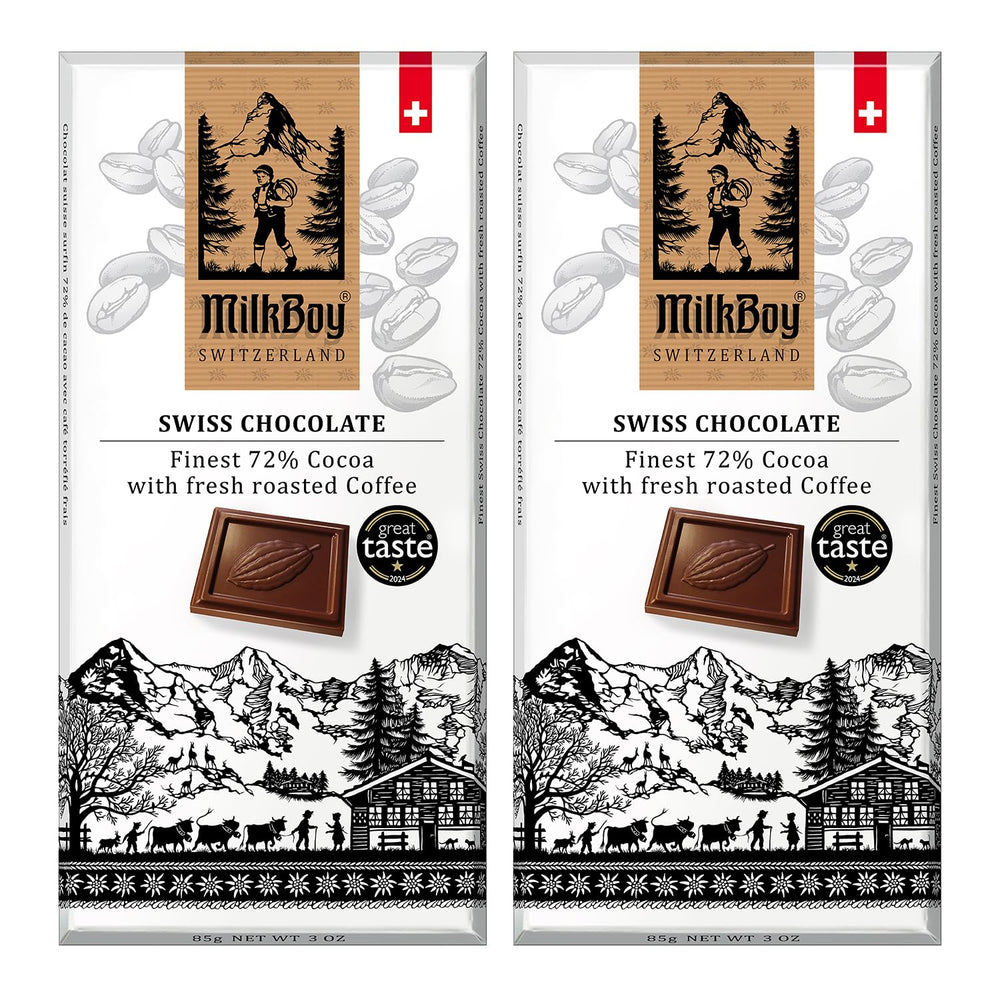 MilkBoy dark coffee 72% bar showing bold aroma, ideal for coffee lovers