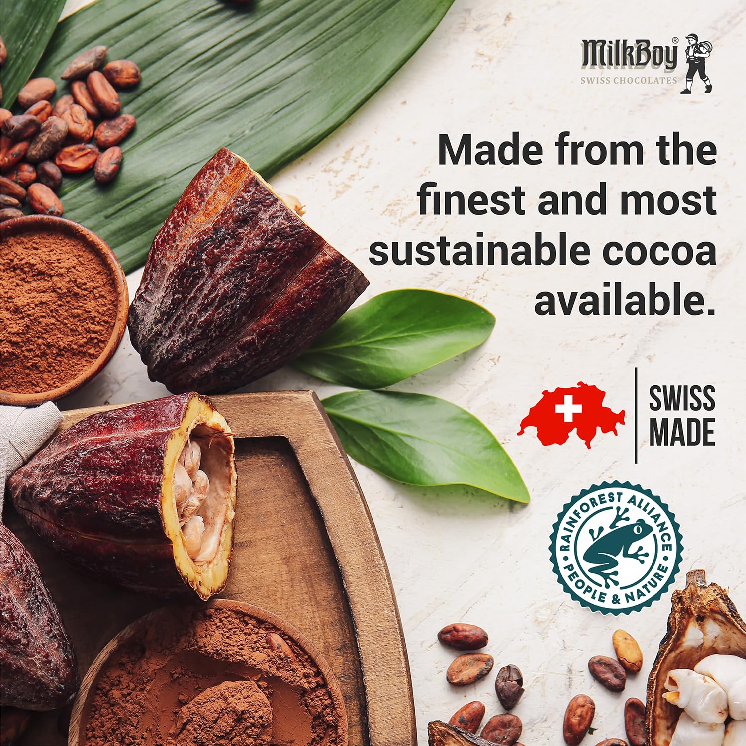 MilkBoy uses Rainforest Alliance beans for sustainable sourcing.