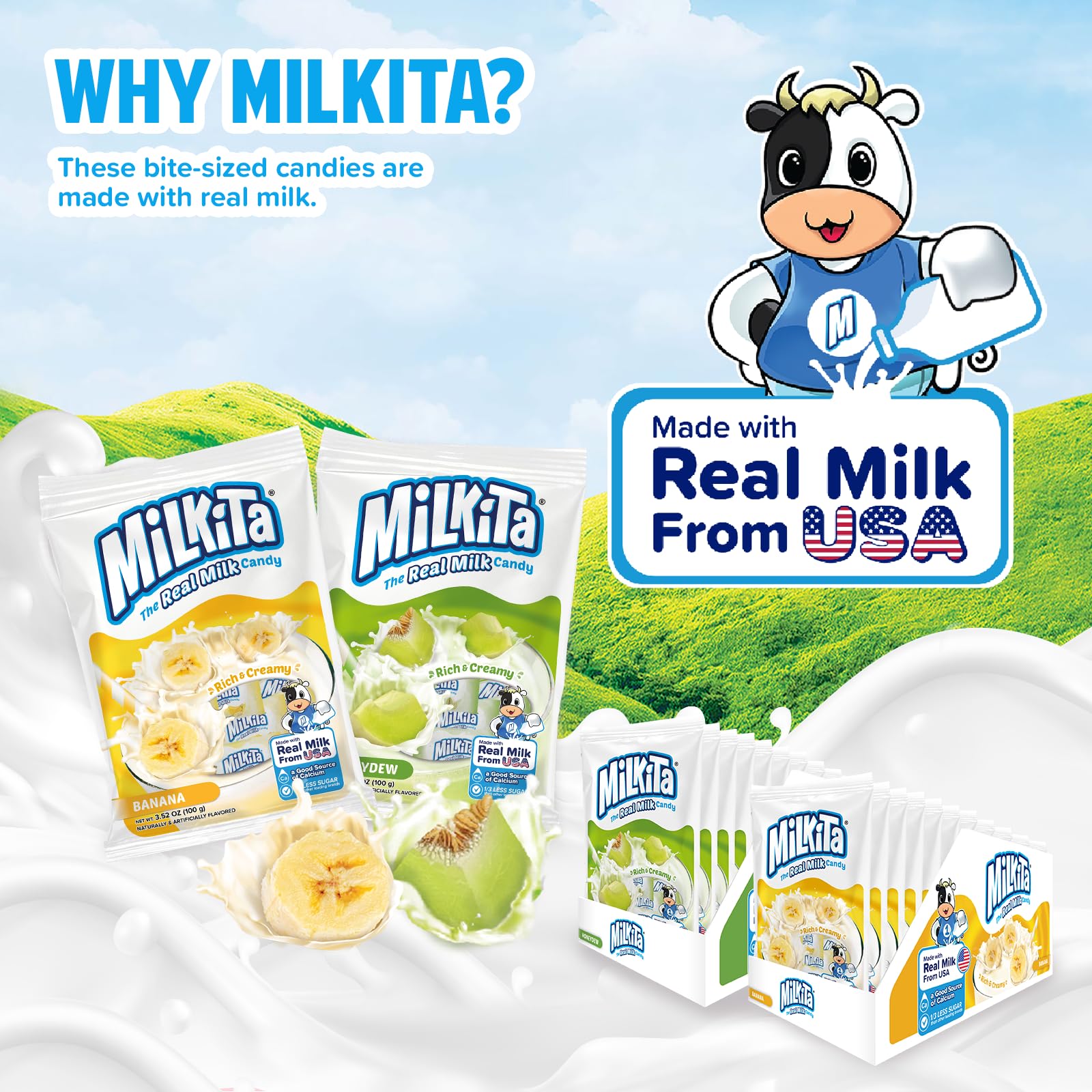 Milkita candies in a bag for convenient on-the-go snacking