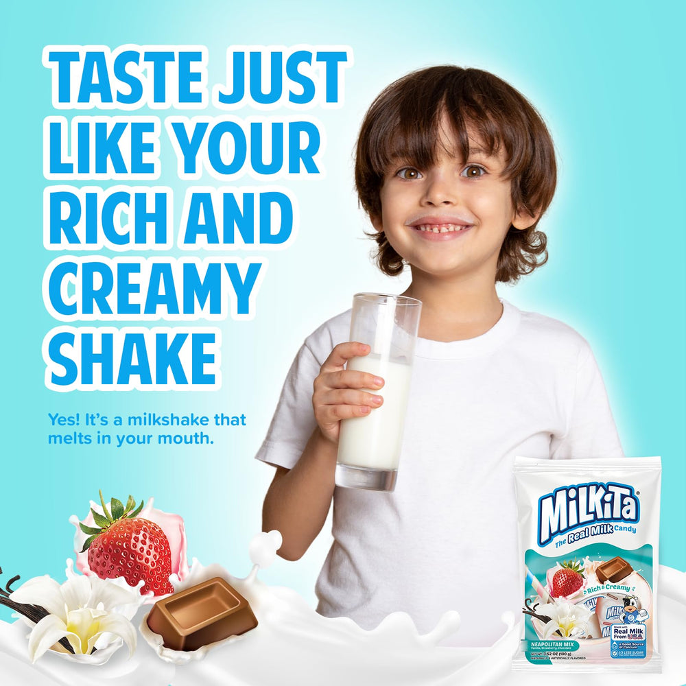 Milkita candy melt close-up, low-sugar indulgence for on-the-go treats.