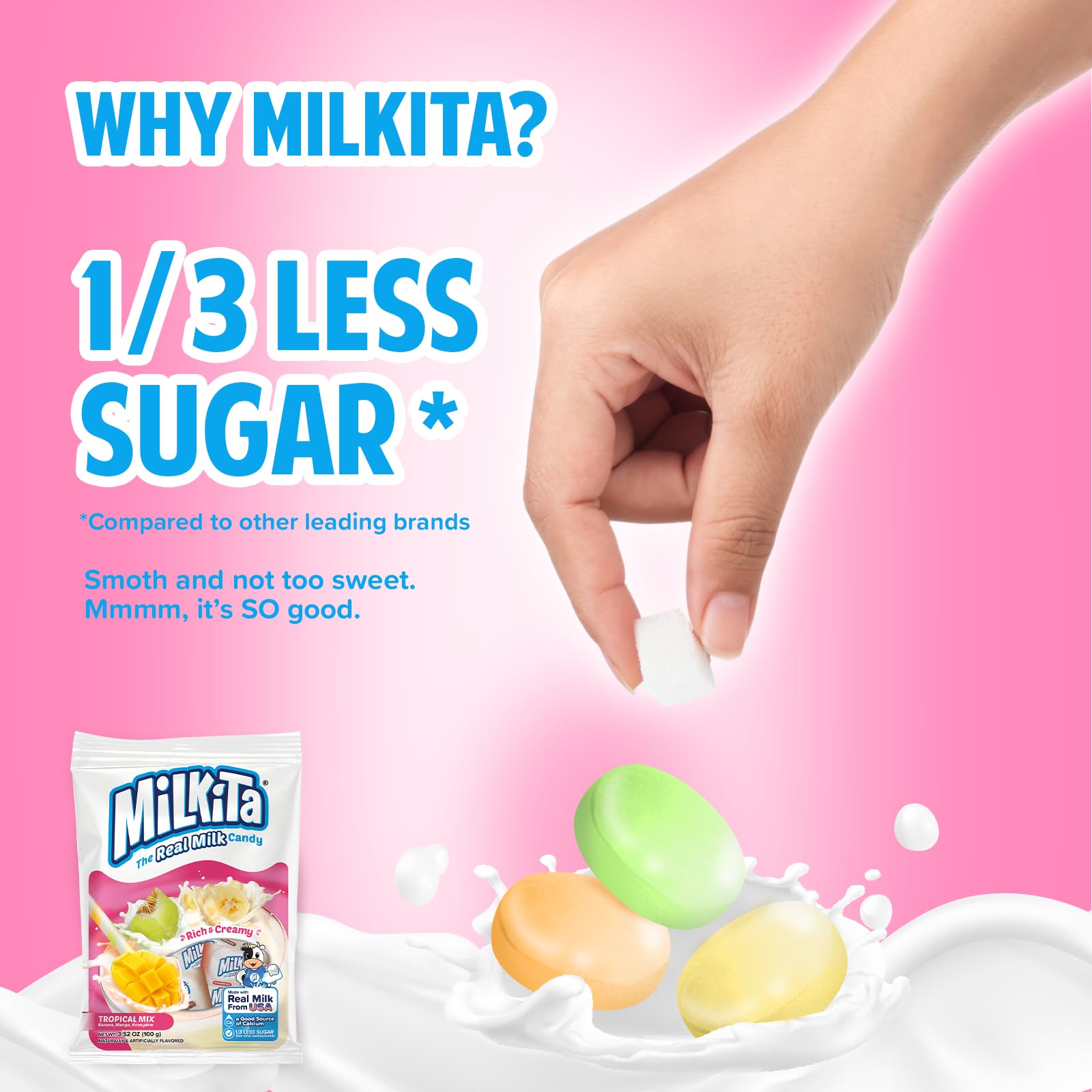 Milkita Creamy Milk Candy Mango — tropical fruit flavor in a portable candy