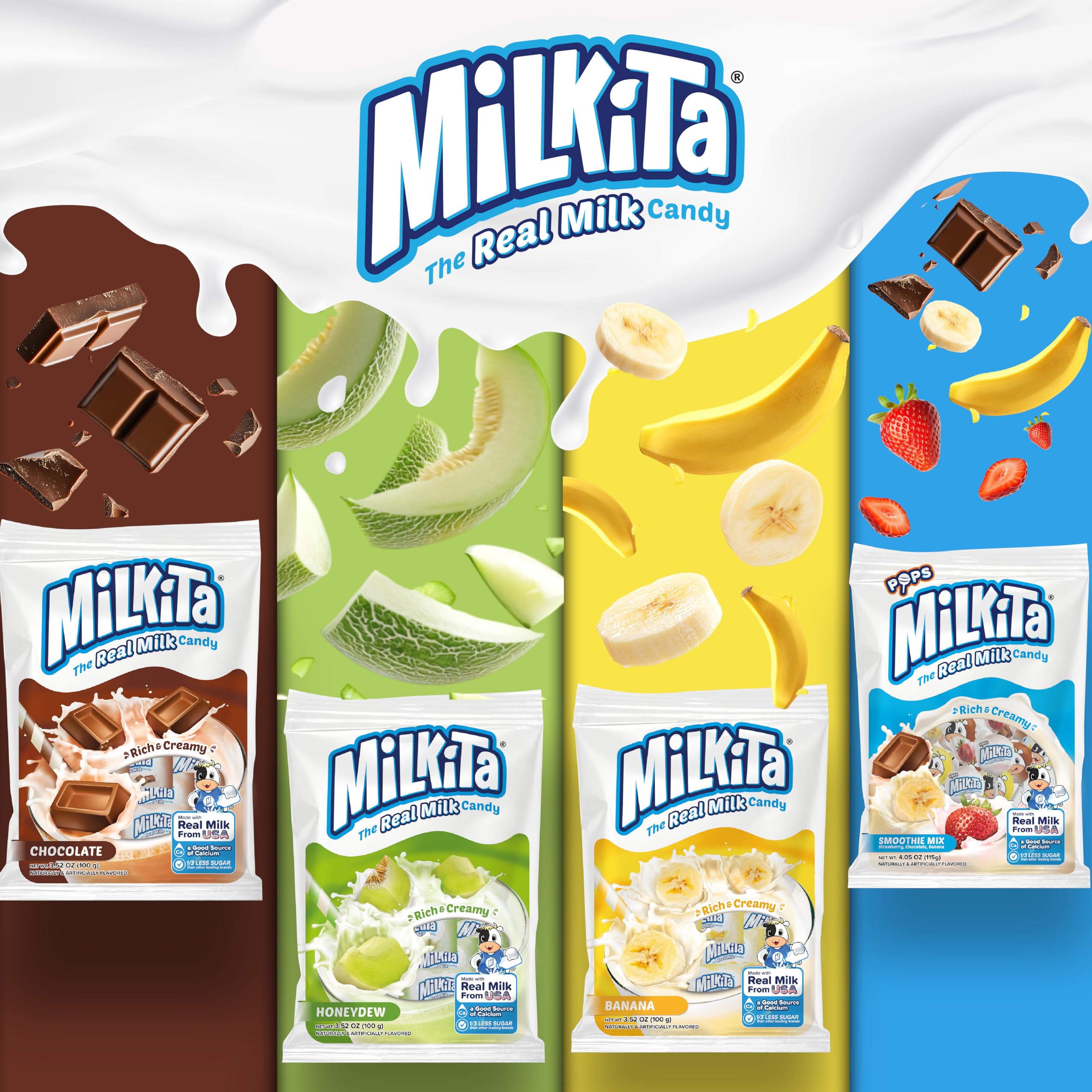 Milkita fresh seal candy packaging signals maintained creaminess and texture until consumption.
