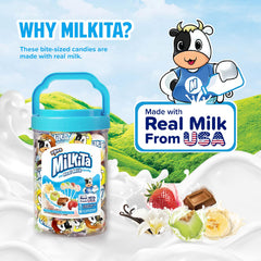 Milkita individually wrapped lollipops, easy to share in classrooms or gift bags.