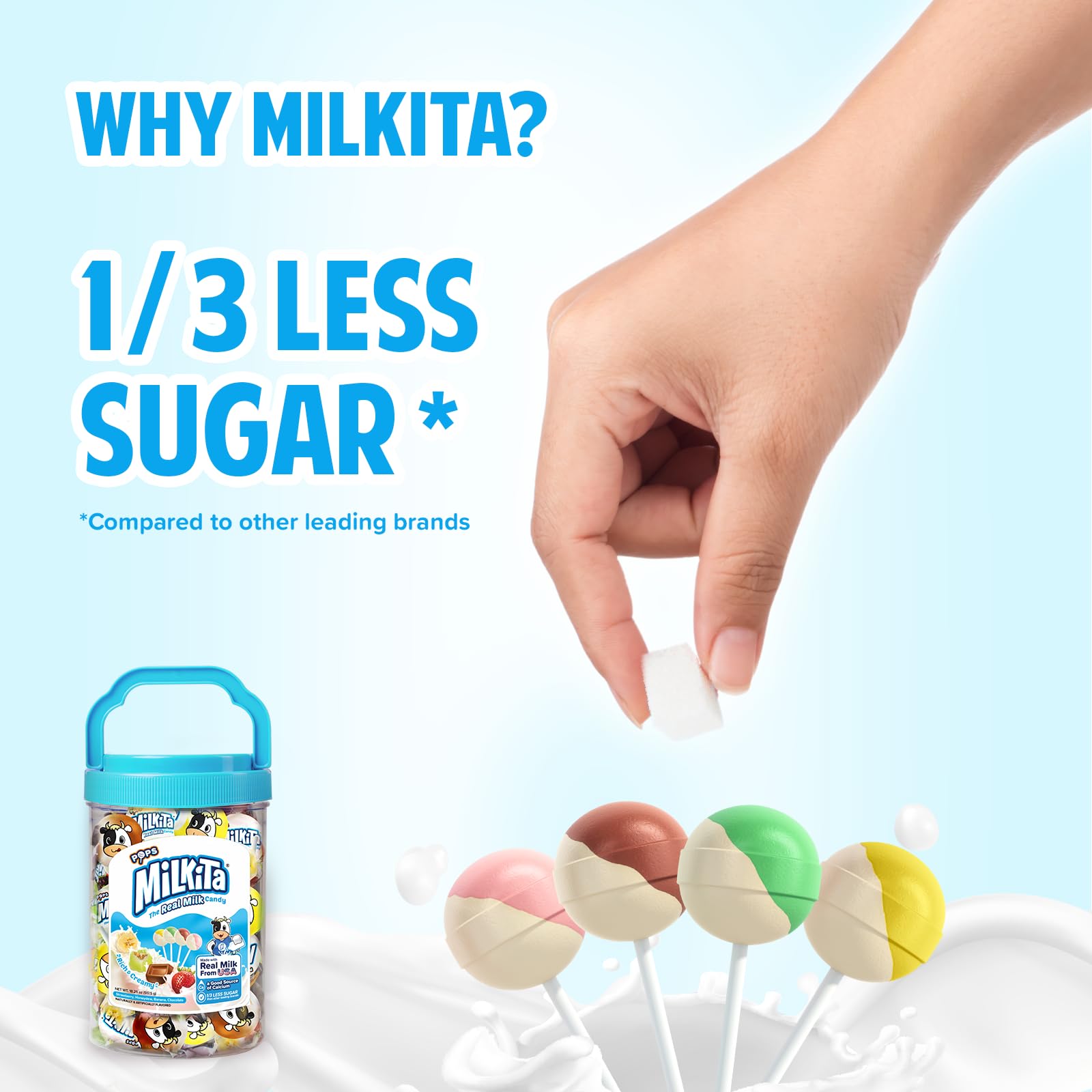 Milkita low-sugar gelatin-free candy, simple ingredient list for mindful snacking.