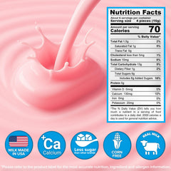 Milkita strawberry cream close-up highlights smooth melt texture for on-the-go snacking.