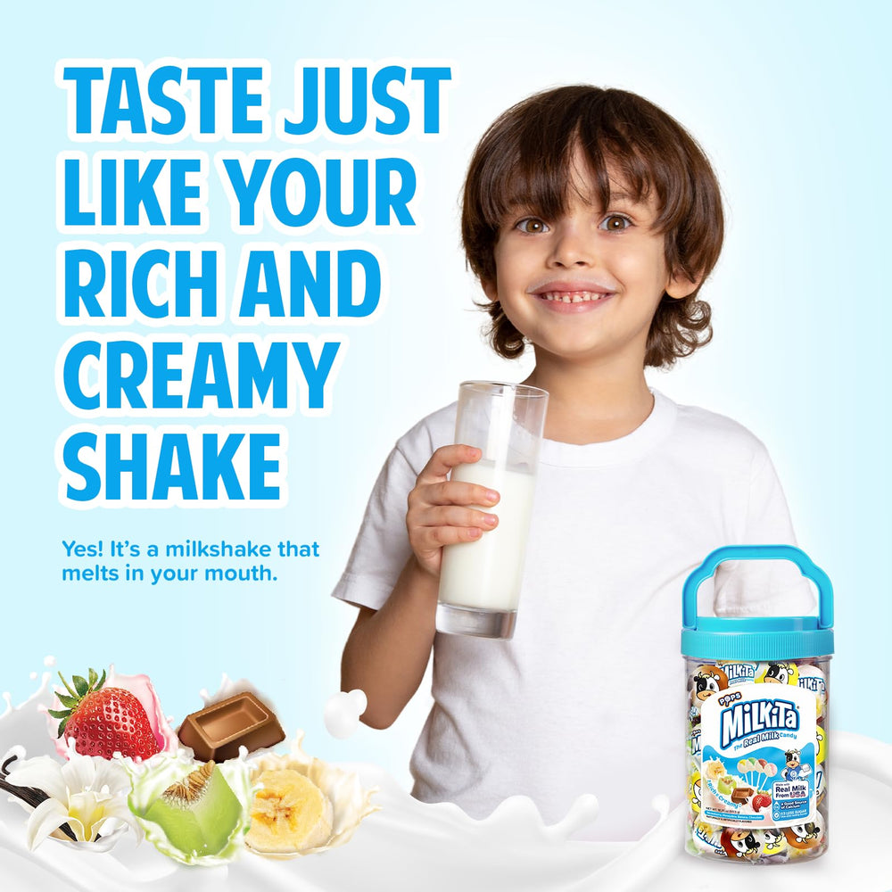 Milkita Valentine packaging, great as a gift or party favor.