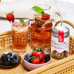 Cup of warm Milkmakers Munchkin Lactation Tea Berry.