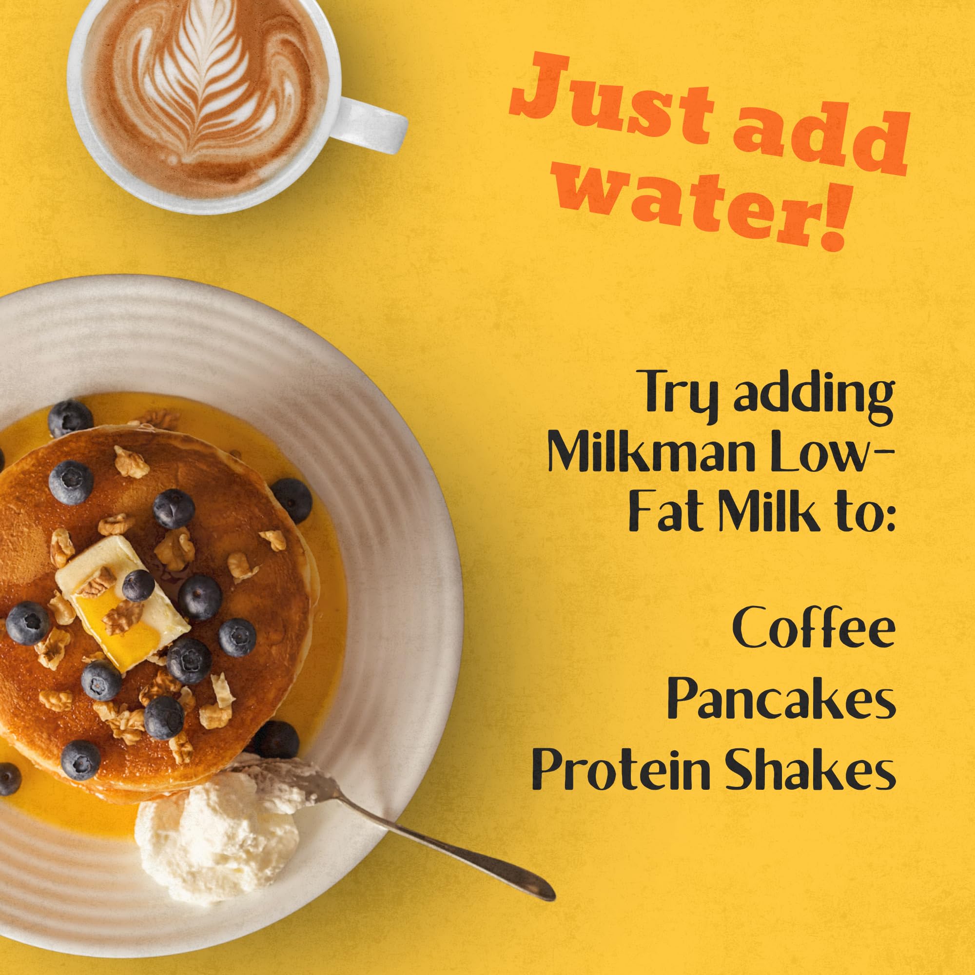 Milkman Low-Fat Milk enhances coffee with creamy richness.
