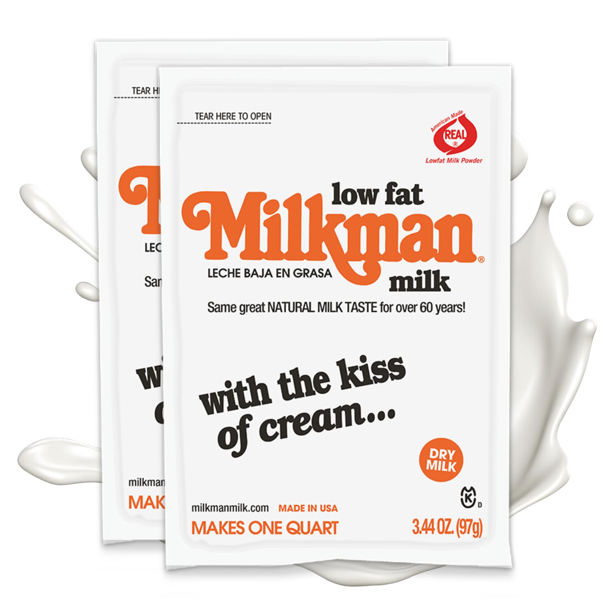 Milkman Low-Fat Milk packets ready to mix for quick beverages.