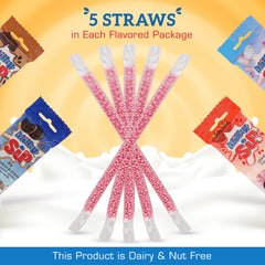 Milky Sip strawberry-swirl straw in glass showcases quick flavor infusion