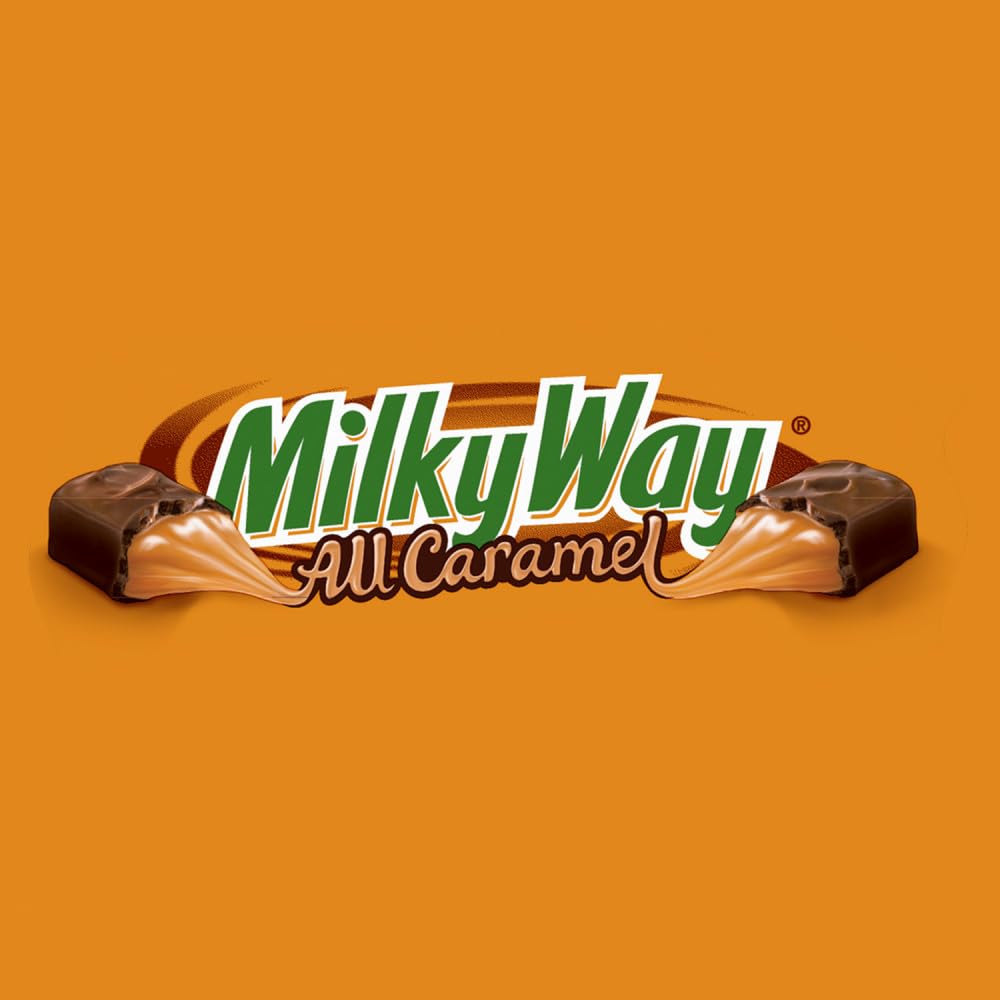 Milky Way All Caramel bar melting slightly, inviting warm dessert ideas.