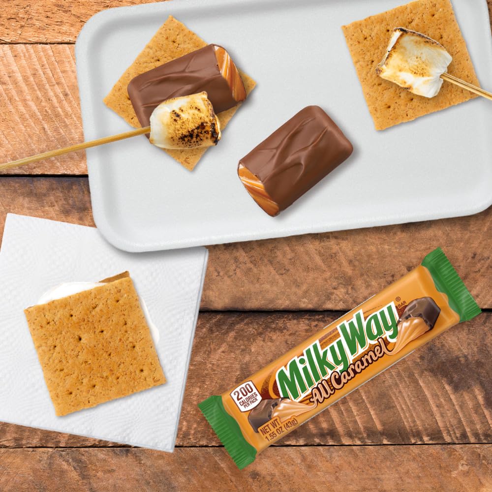Milky Way All Caramel bar 24-pack, ideal movie night snack.