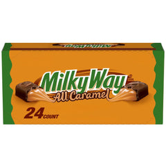 Milky Way All Caramel bar 24-pack, front view, ideal for on-the-go snacking.