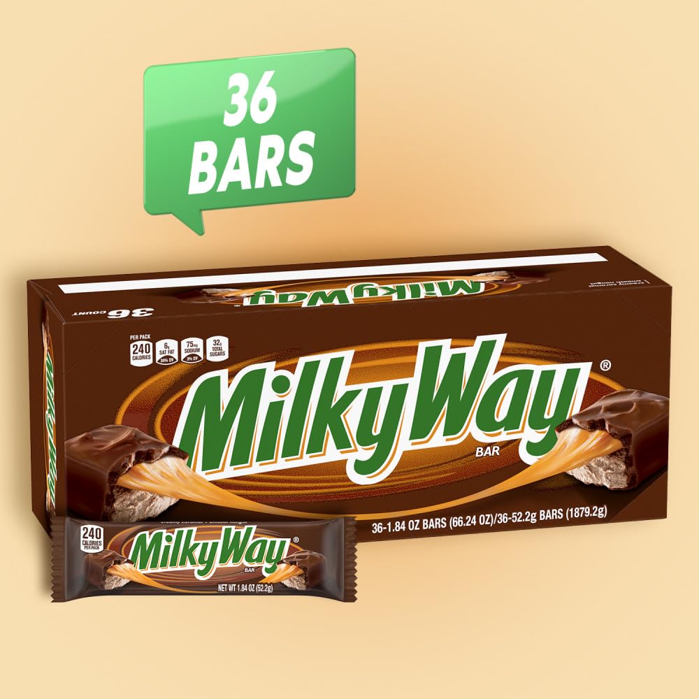 Office pantry stocked with Milky Way bars for quick desk snacks.