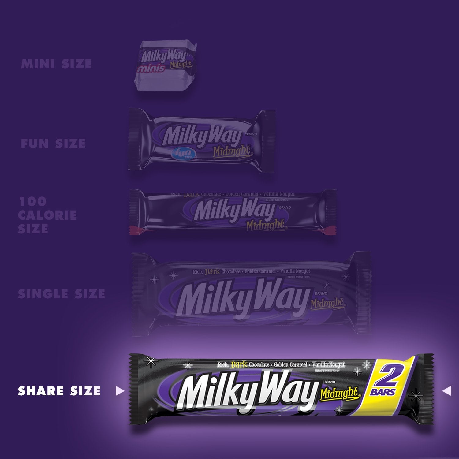 Milky Way Midnight bars over brownie batter for indulgent dessert swirl ideas.