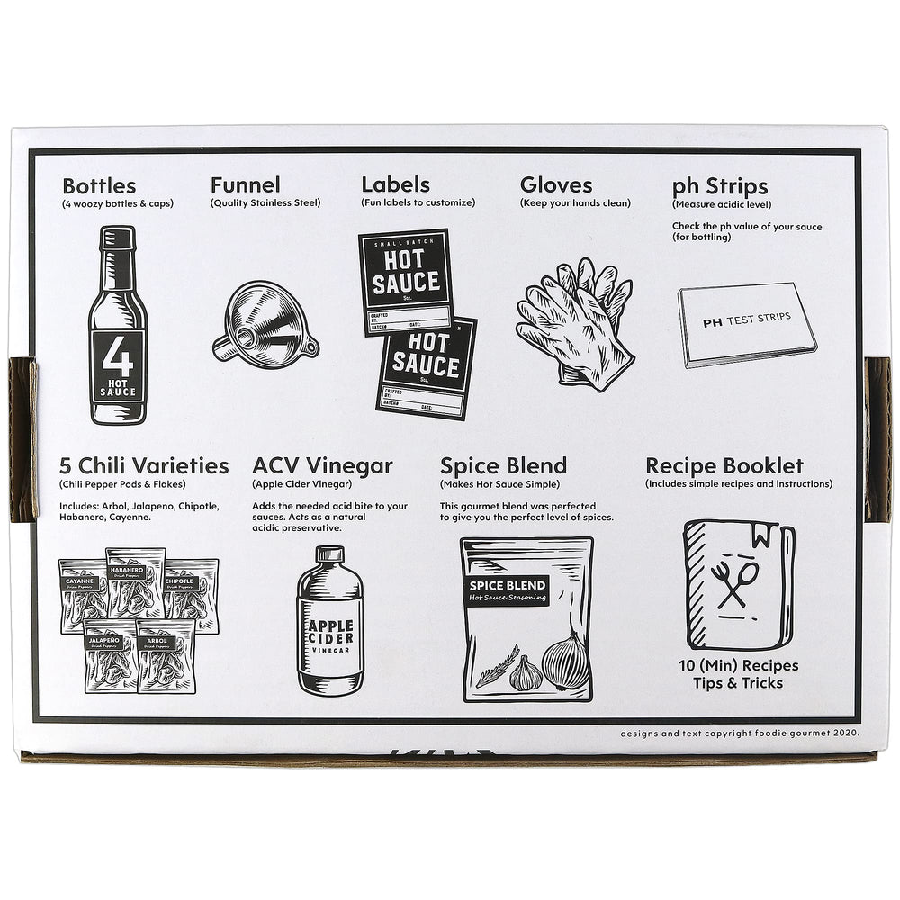 Millhouse Spice Co gift box presents a complete DIY hot sauce experience.