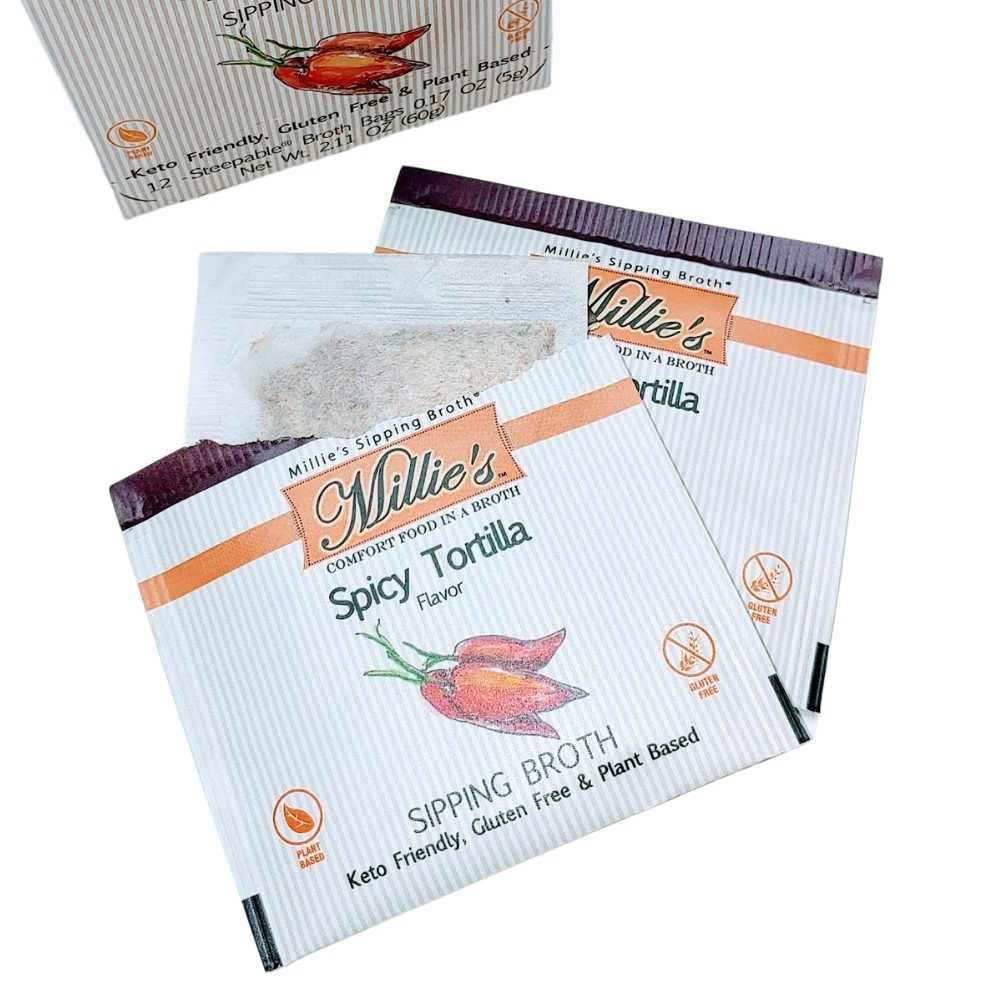 Millie's Sipping Broth kitchen scene with cozy dinner