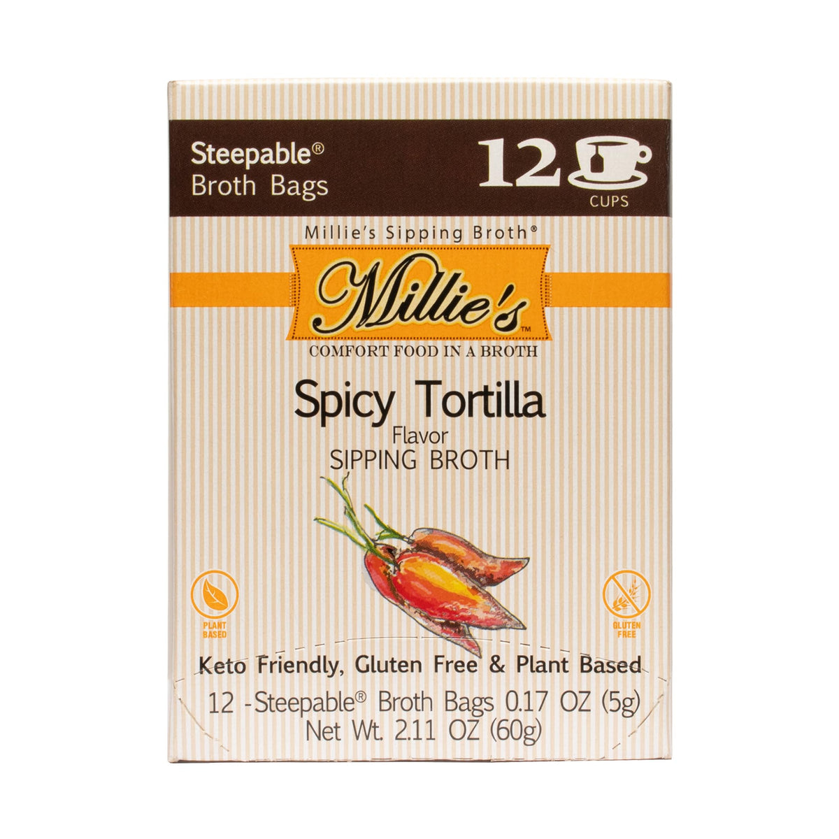 Millie's Sipping Broth vegetable broth box ready for quick weeknight meals