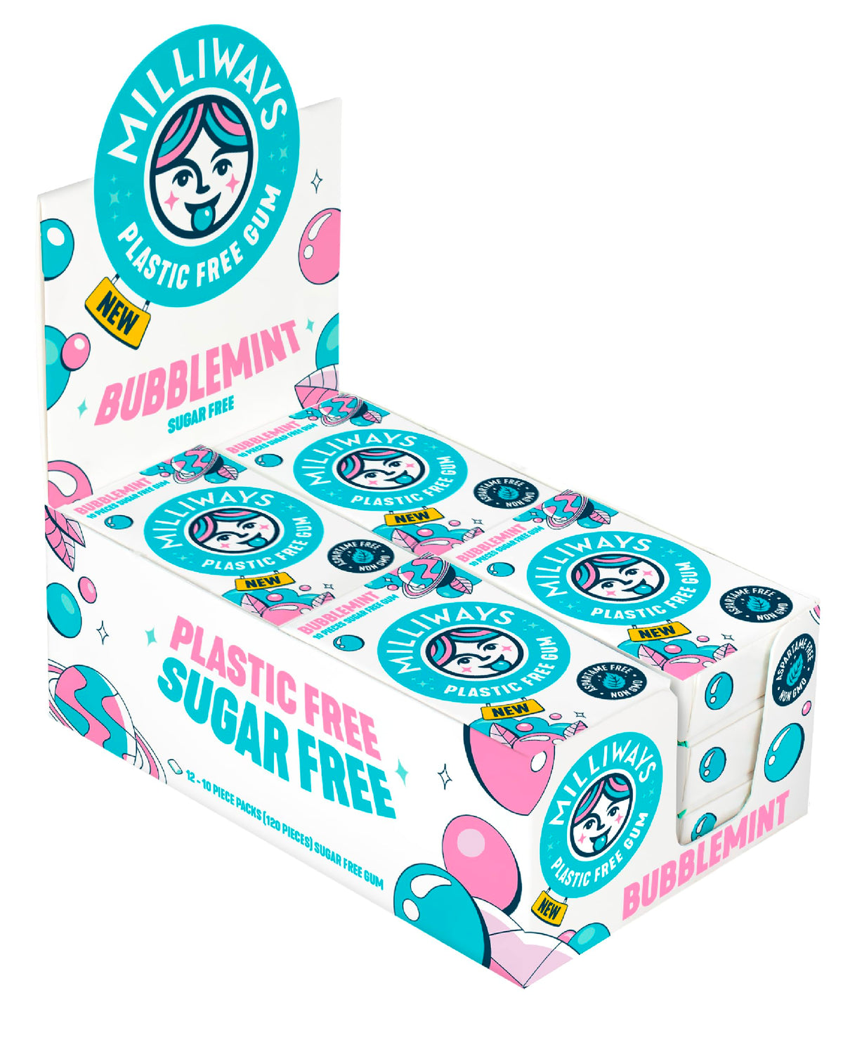 Milliways Bubblemint packaging demonstrates plastic-free, eco-friendly design for everyday use.
