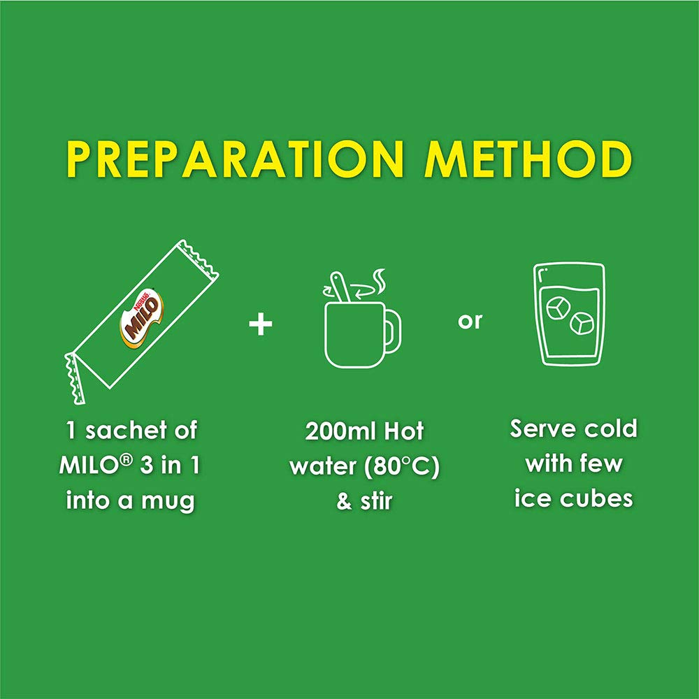 MILO 3-in-1 halal-certified label, trusted nutrition.