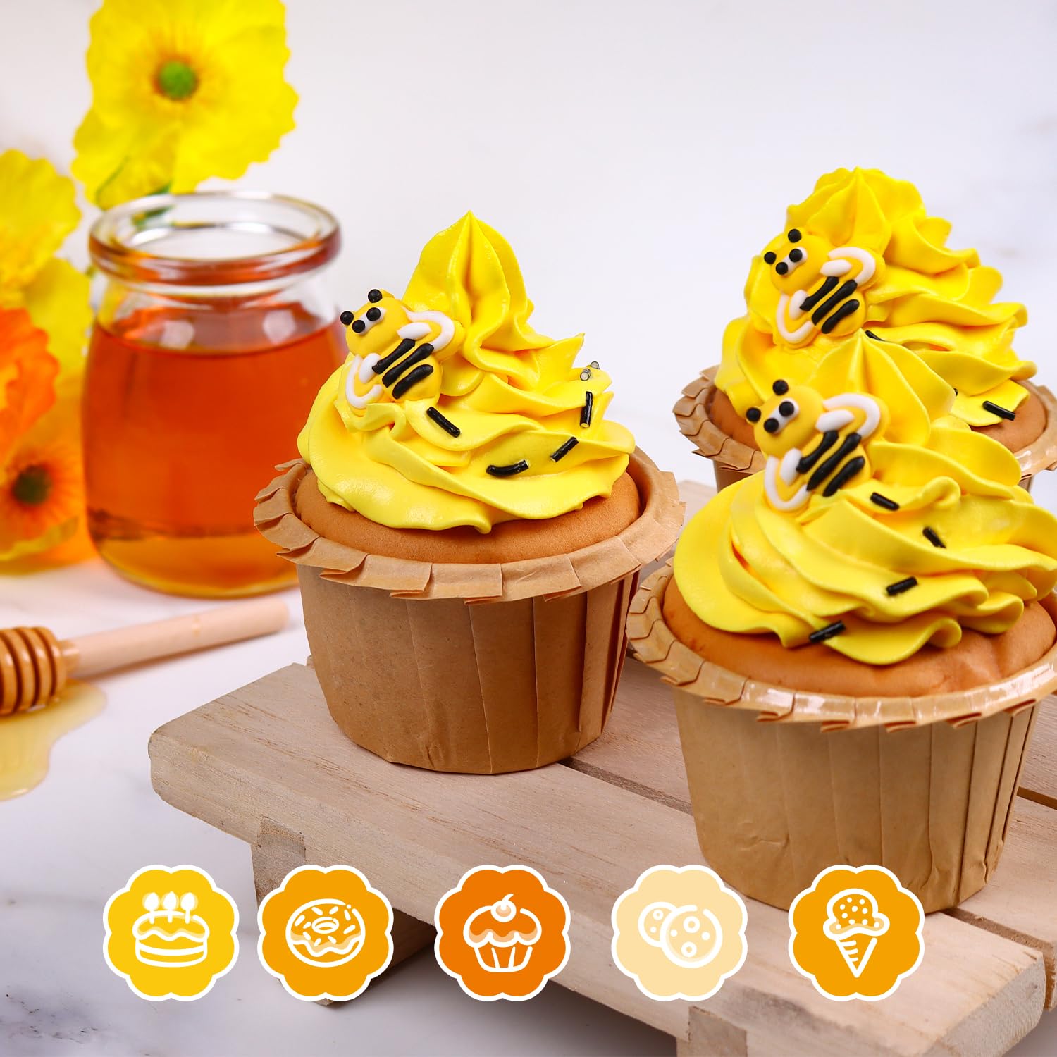 Milovin bee decorations for baby showers add playful charm to treats.
