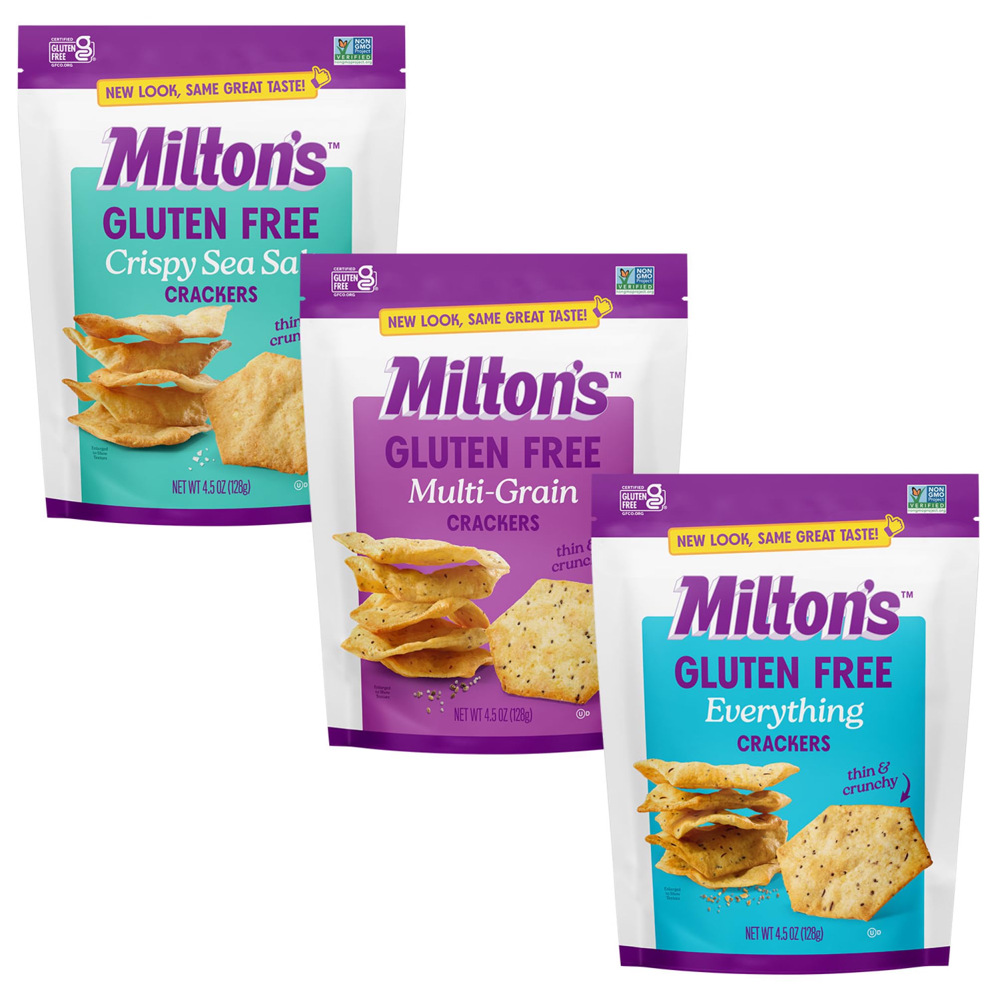 Milton's Craft Bakers gluten-free crackers crispy sea salt, ideal for on-the-go snacking