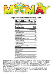 Close-up of glossy MIMA MIMA sugar-free butterscotch candies