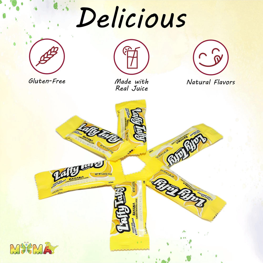MIMA MIMA taffy banana flavor close-up evokes tropical sweetness.