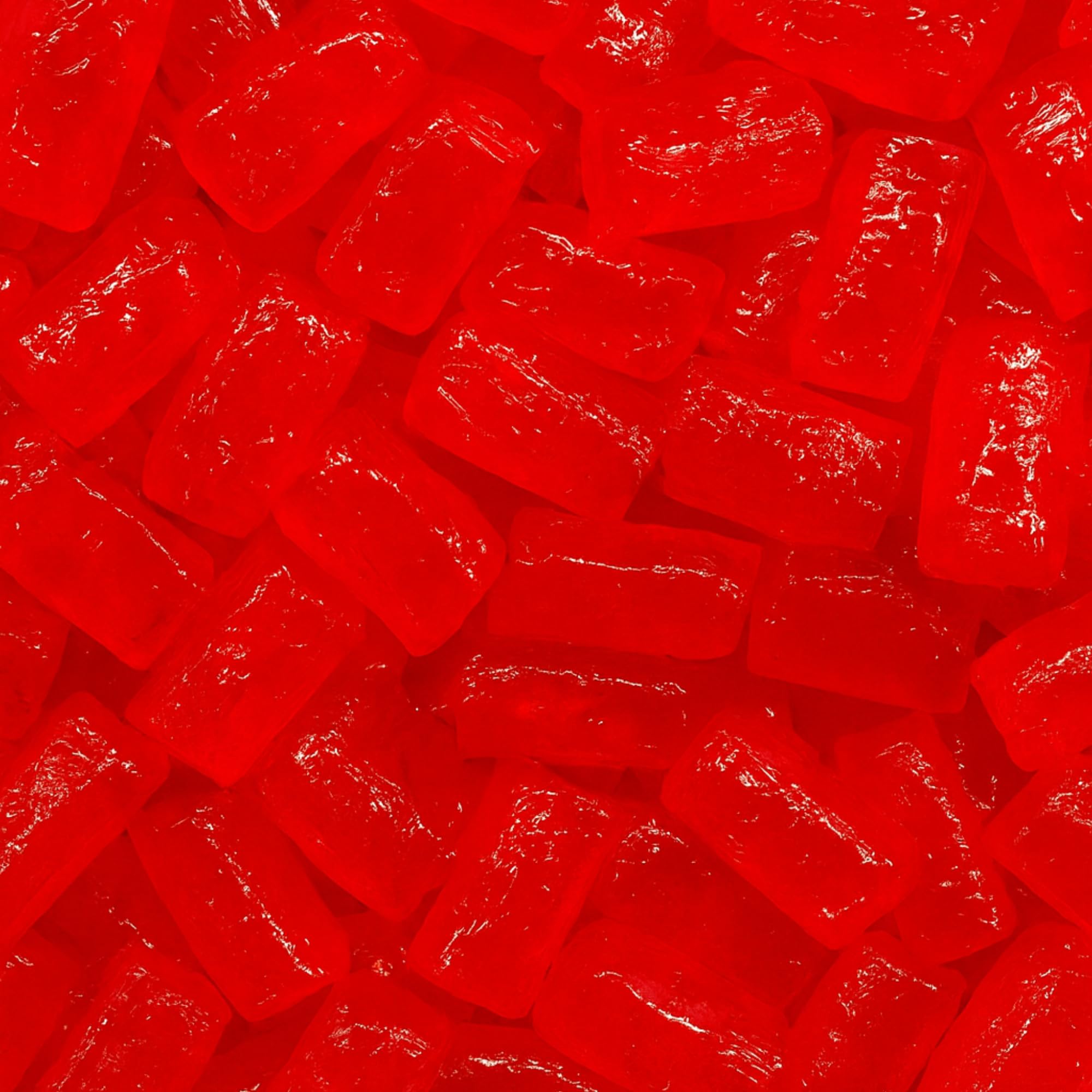 Wrapped watermelon candies closeup showing individually wrapped pieces.