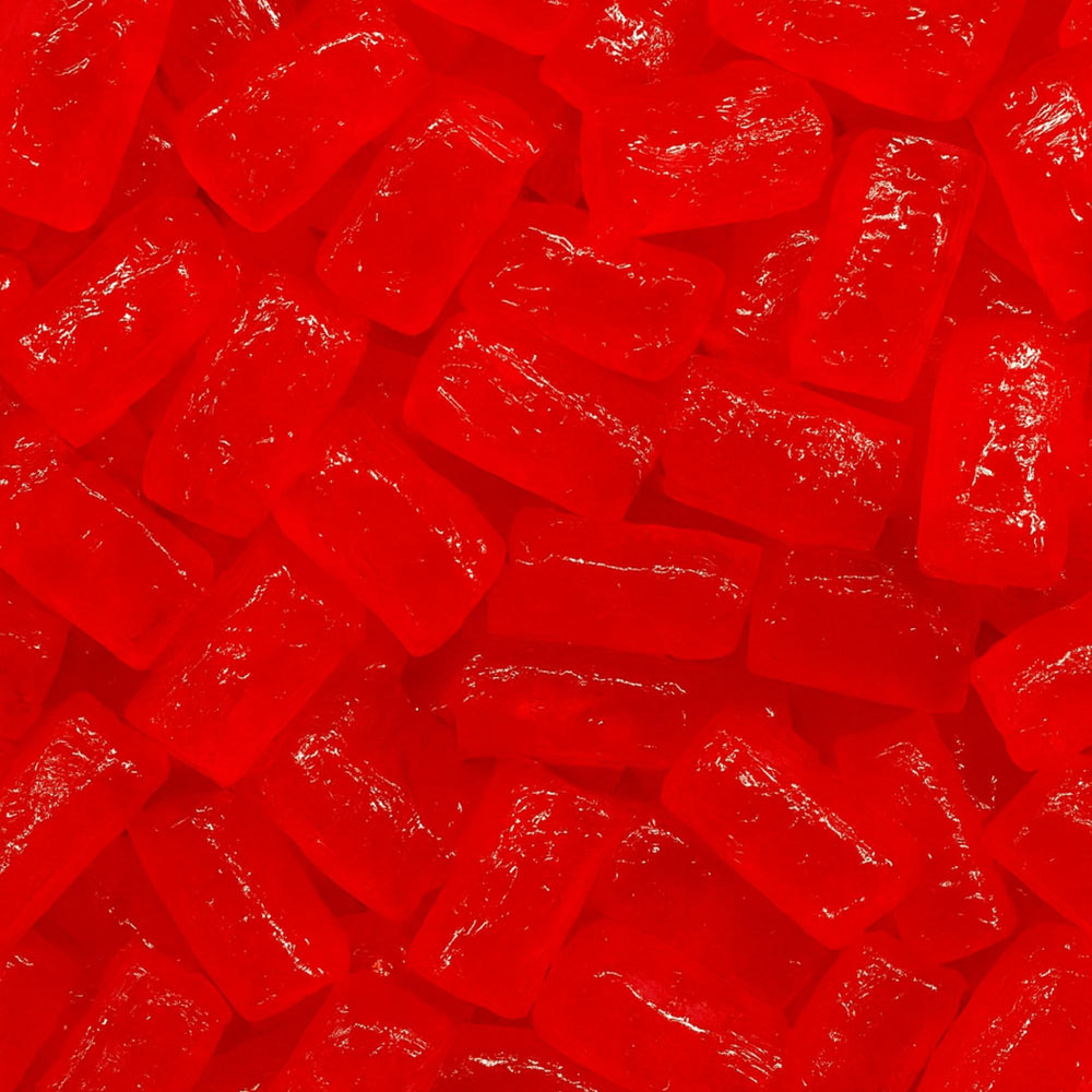 Wrapped watermelon candies closeup showing individually wrapped pieces.