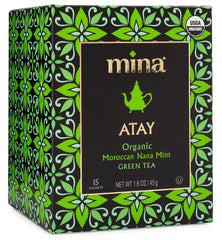 Mina Atay Moroccan Nana Mint tea packaging for a convenient daily ritual.