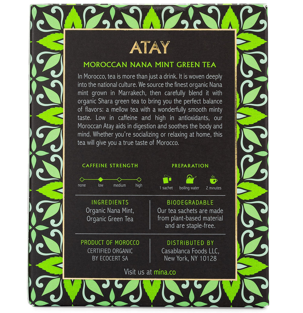Mina Atay Nana Mint leaves close-up highlighting fresh aroma.