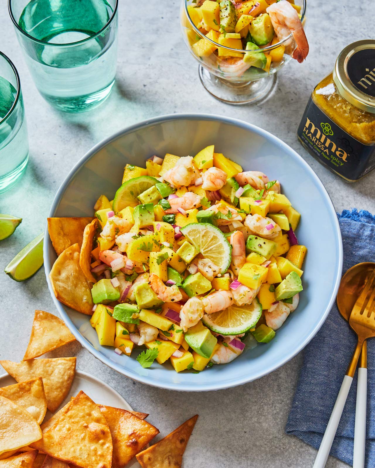 Mina Harissa Green Tahini dip pairs with tahini for bright flavor