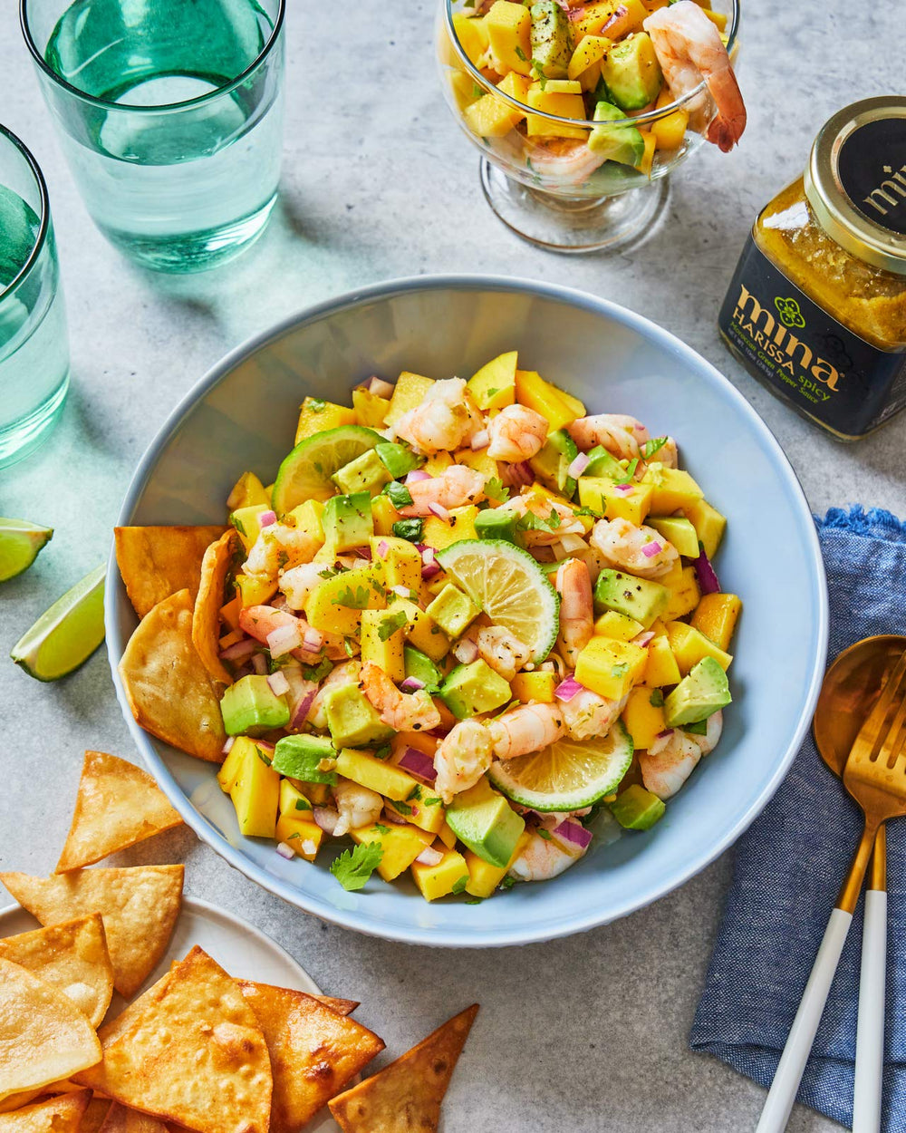 Mina Harissa Green Tahini dip pairs with tahini for bright flavor